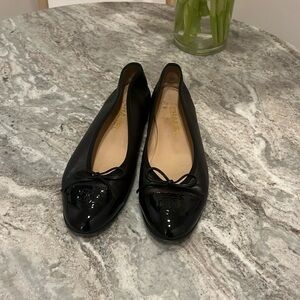 Chanel black ballet flats 39.5